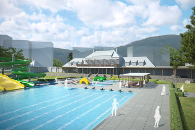 Projekt wellnes aquaparku Jeseník navrhla společnost CENTROPROJEKT
