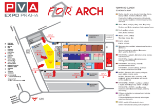 Plán veletrhu For Arch 2015, kde vystavuje také Centroprojekt, divize Aquaparky, bazény a bazénové technologie