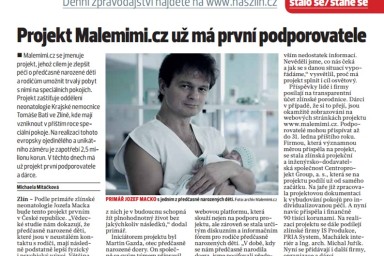 NášZlín - Projekt Malemimi cz už má první podporovatele _ centroprojekt