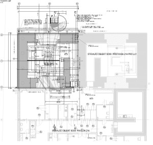 Přístavba nemocniční budovy pro lineární urychlovač podle projektu Centroprojektu
