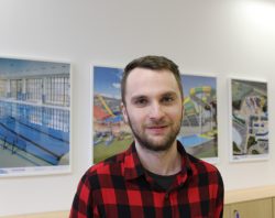 Student David Hráček na stáži v projekční firmě