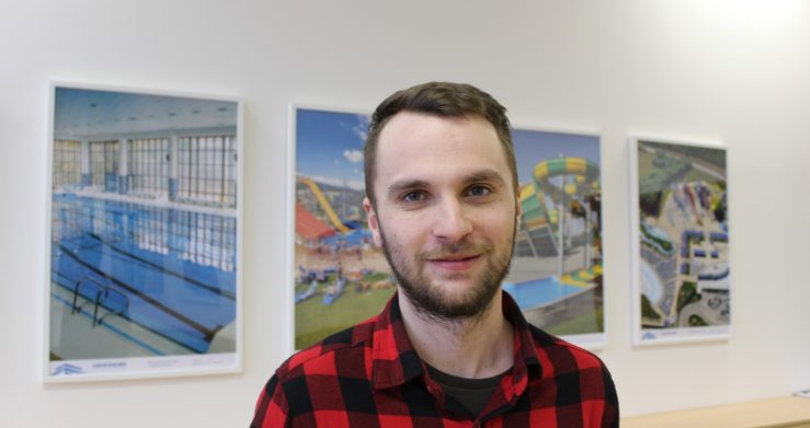 Student David Hráček na stáži v projekční firmě